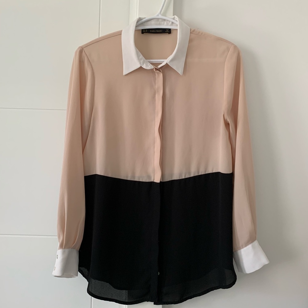 Zara two-tone dress shirt XS